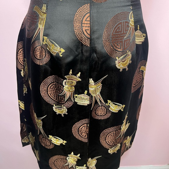 90s Vintage Silk Blend Dress Asian Inspired print by Karen Kane Blooming… - Picture 10 of 13